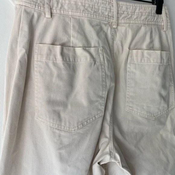 Apiece Apart Merida High Waist Wide Leg Crop Pants Khaki Cotton Size 6 | Minimal - Picture 11 of 15